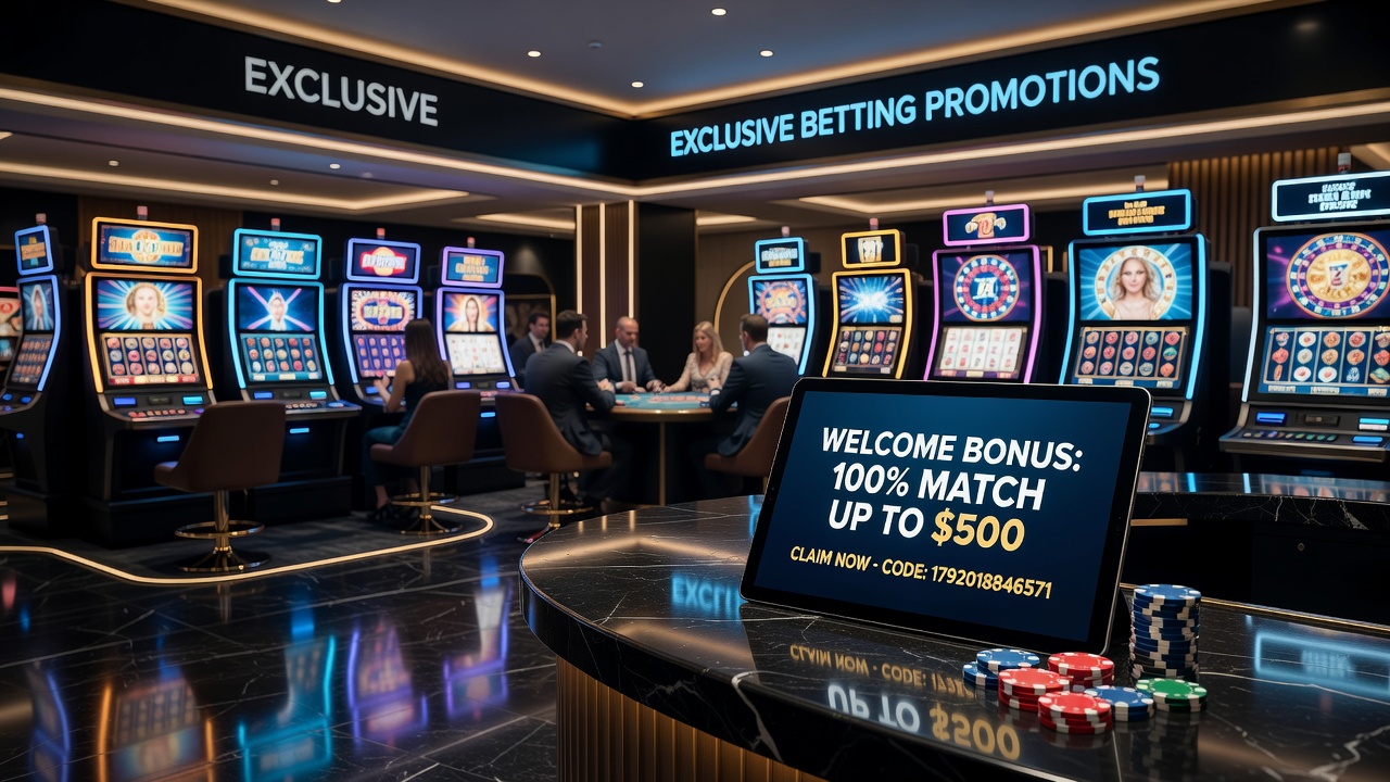 Mobile casino app displaying active bonus offers and betting options