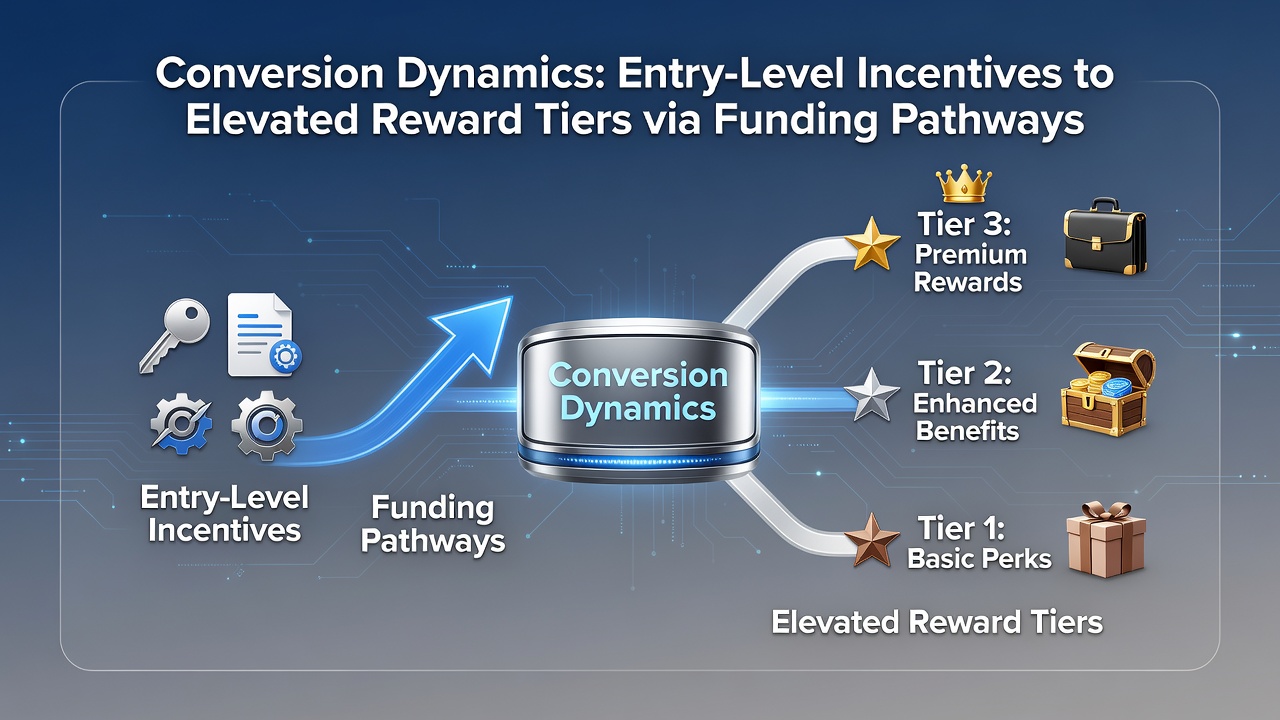 Illustration of funding pathways converting stakes into elevated loyalty tiers within gaming applications