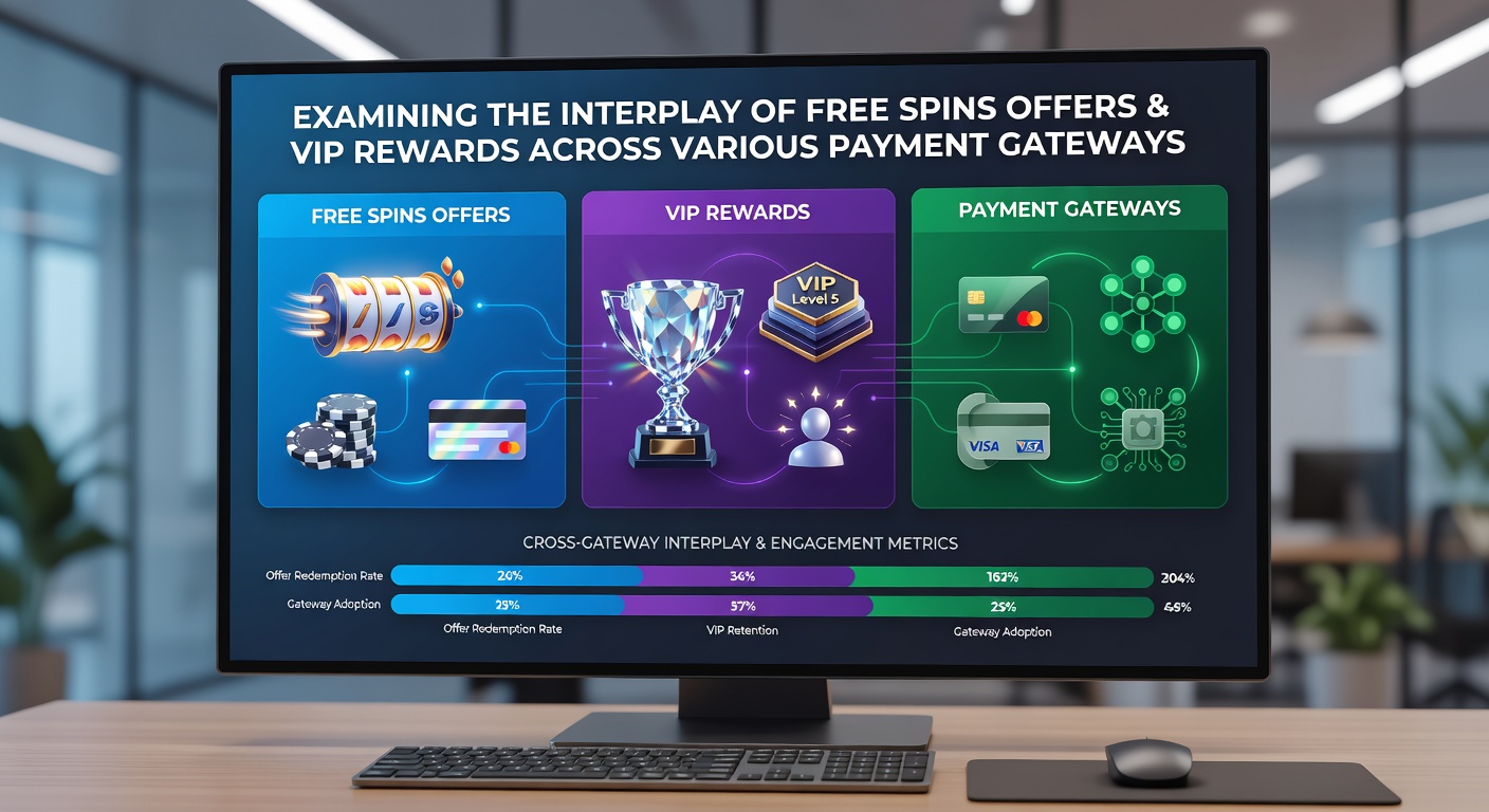 Comparison of payment gateway interfaces displaying free spins eligibility and VIP reward tracking dashboards