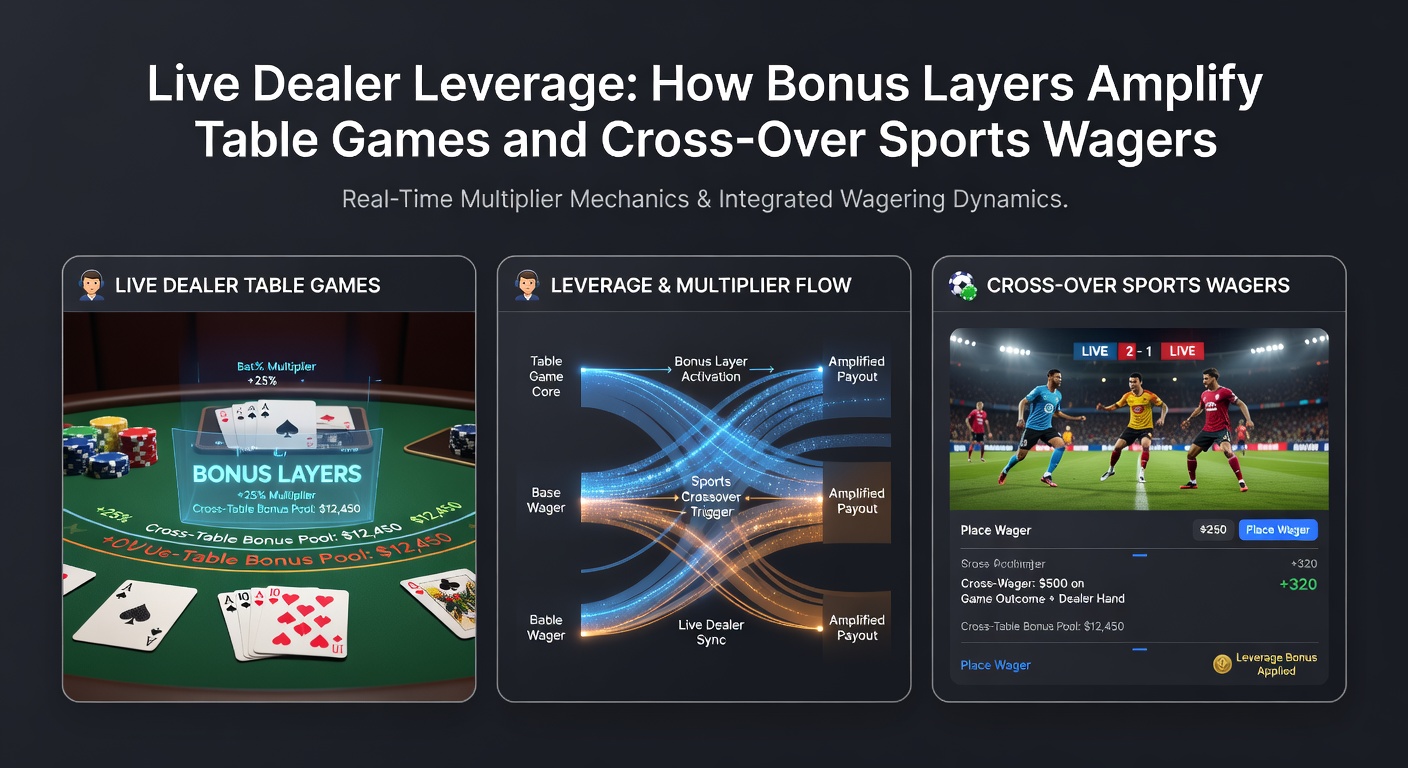 Dynamic display of cross-over bonus promotions linking live dealer tables to sports betting interfaces