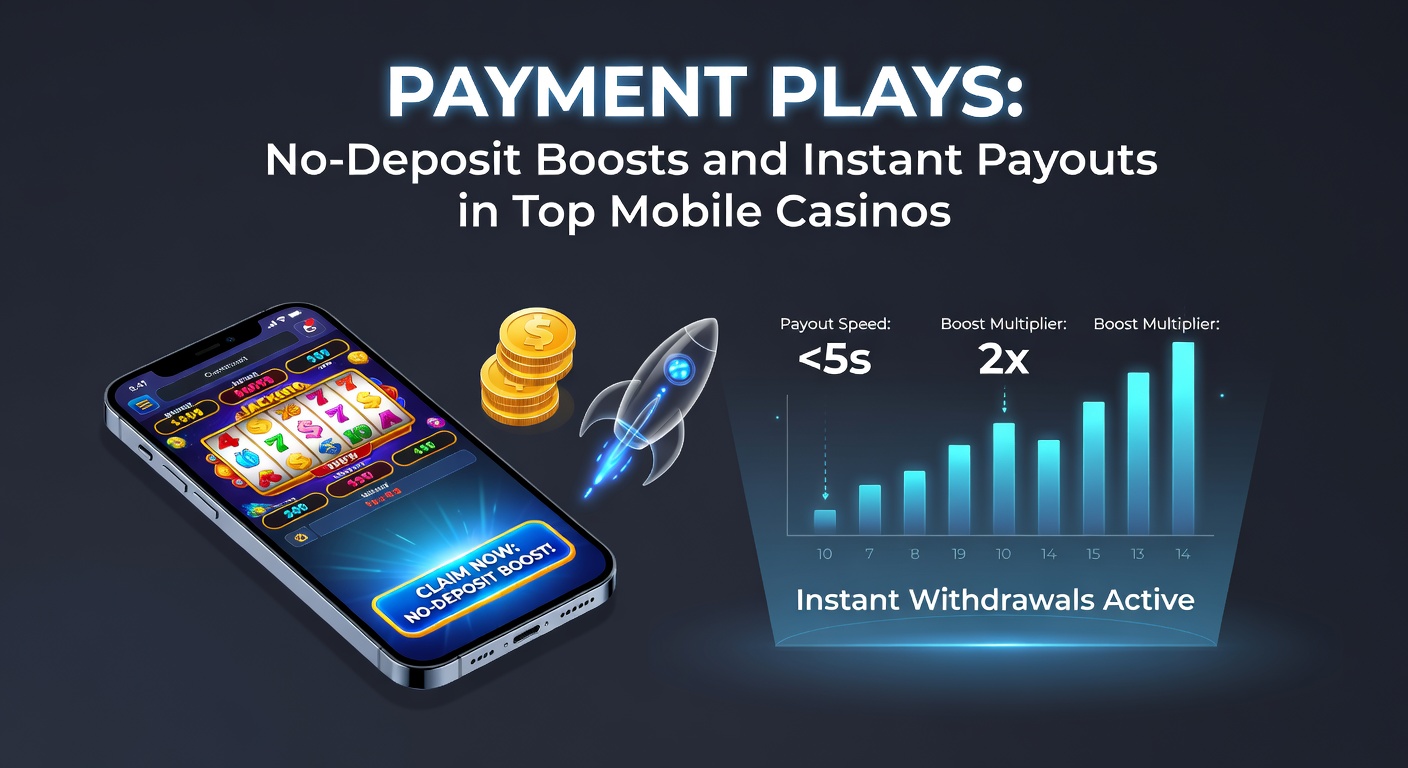 Illustration of instant payout process from mobile casino to digital wallet, showing clock ticking down to zero minutes