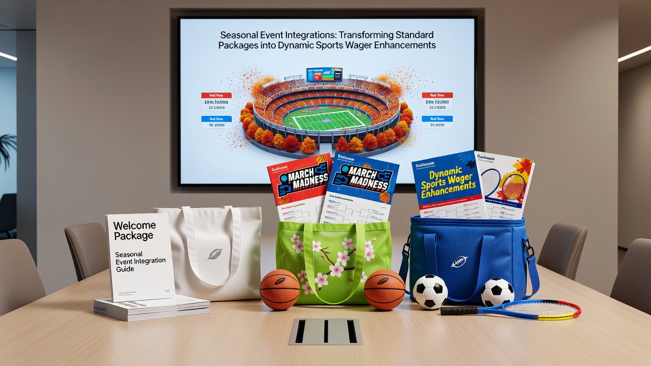 Portable device displaying layered sports wager bonuses integrated with seasonal tournament promotions