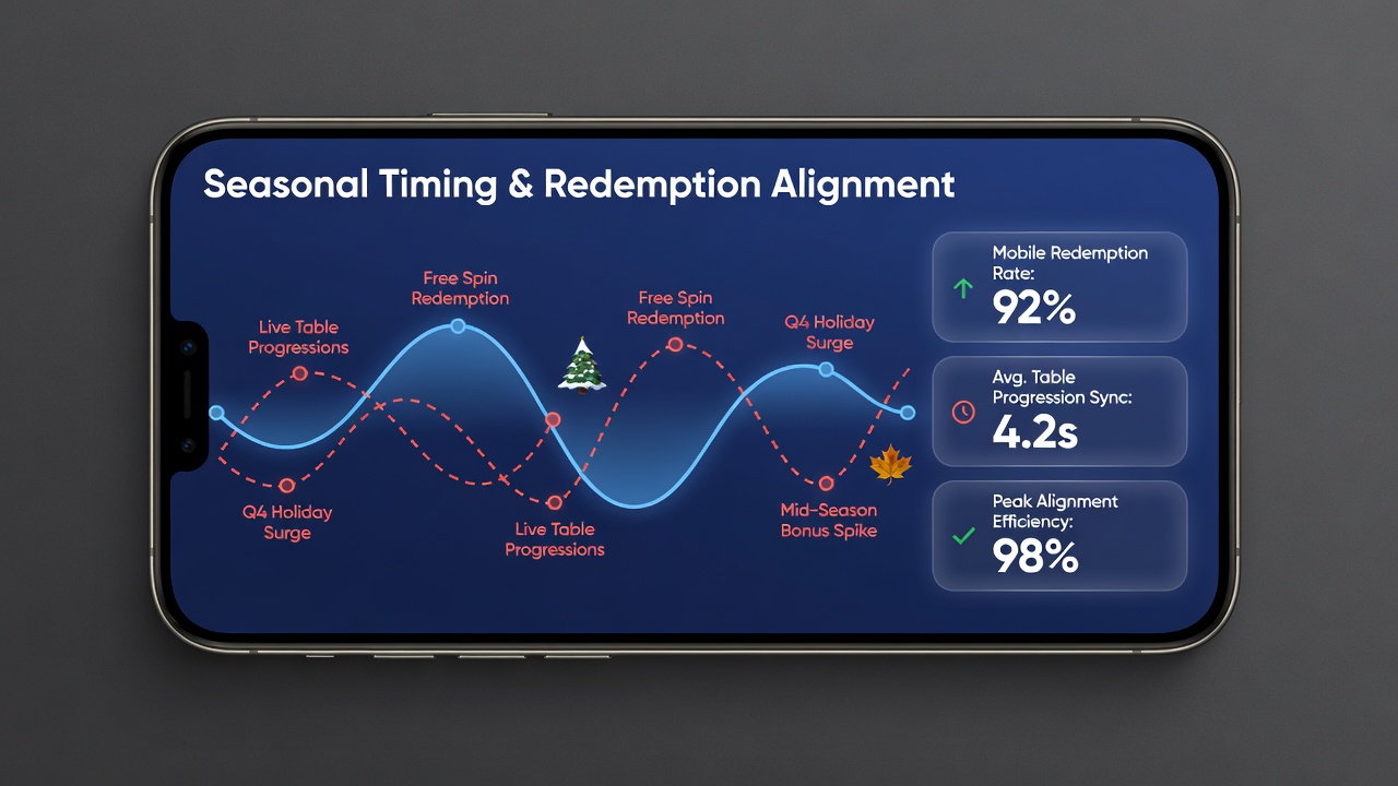 Data visualization of mobile transaction flows connecting free spins to live table rewards across seasonal periods