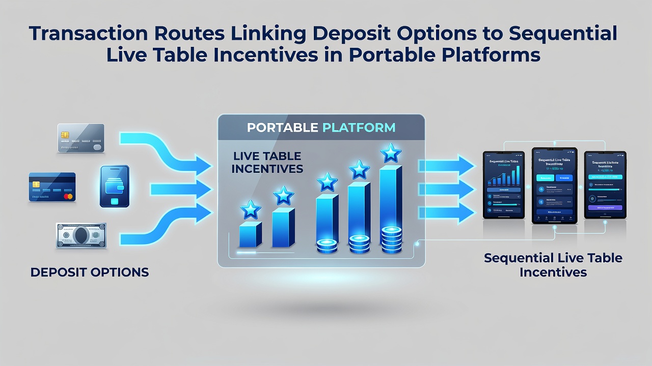 Portable platform interface displaying linked deposit and live table reward progression